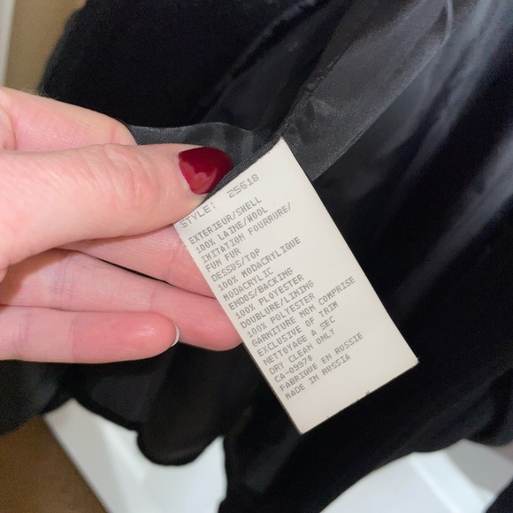 Vintage Wool Faux Fur Coat - Picture 4 of 7